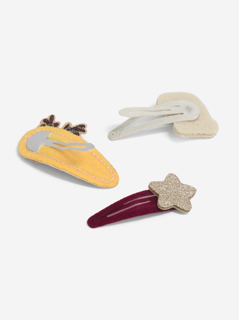 Set van 3 klikklakspeldjes 'Kerst' Wit - Kiabi