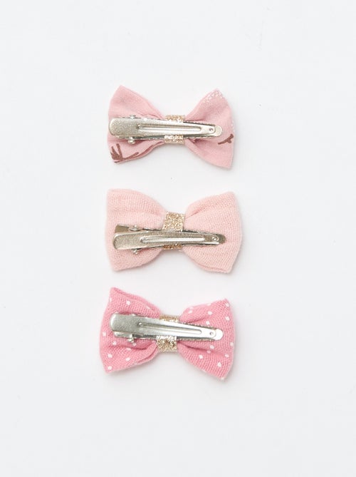 Set van 3 krokodillenklemmen met strikken - Kiabi