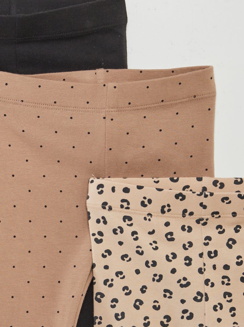 Set van 3 lange leggings BIEGE - Kiabi