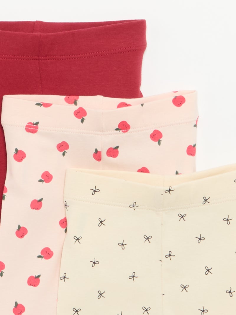 Set van 3 lange leggings Rose - Kiabi