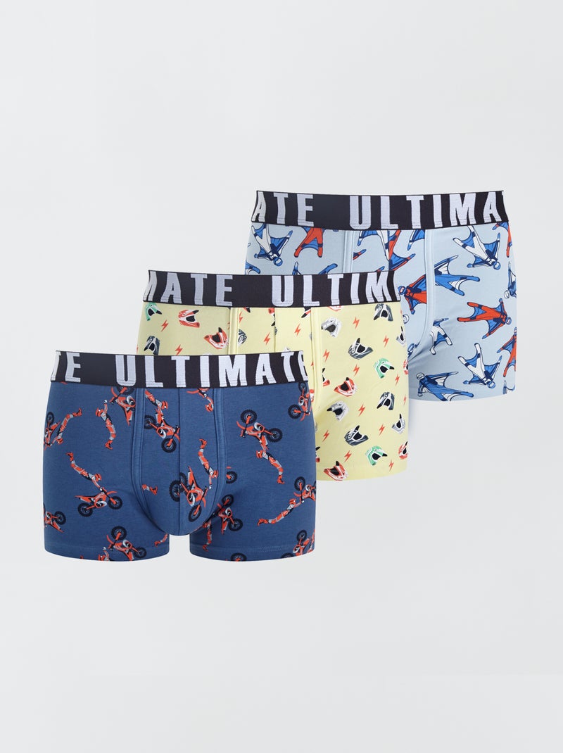 Set van 3 leuke boxers BLAUW - Kiabi