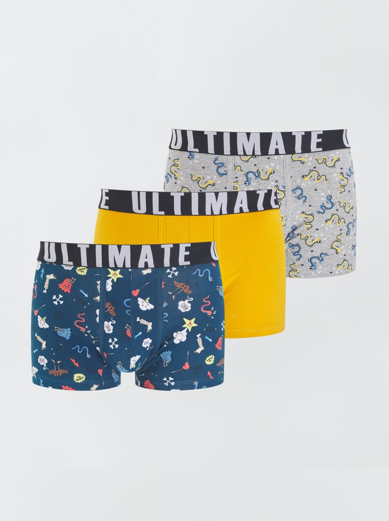 Set van 3 leuke boxers BLAUW - Kiabi