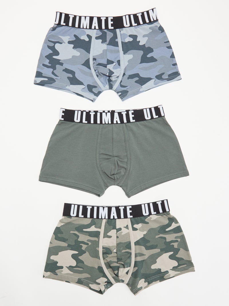 Set van 3 leuke boxers Kaki - Kiabi