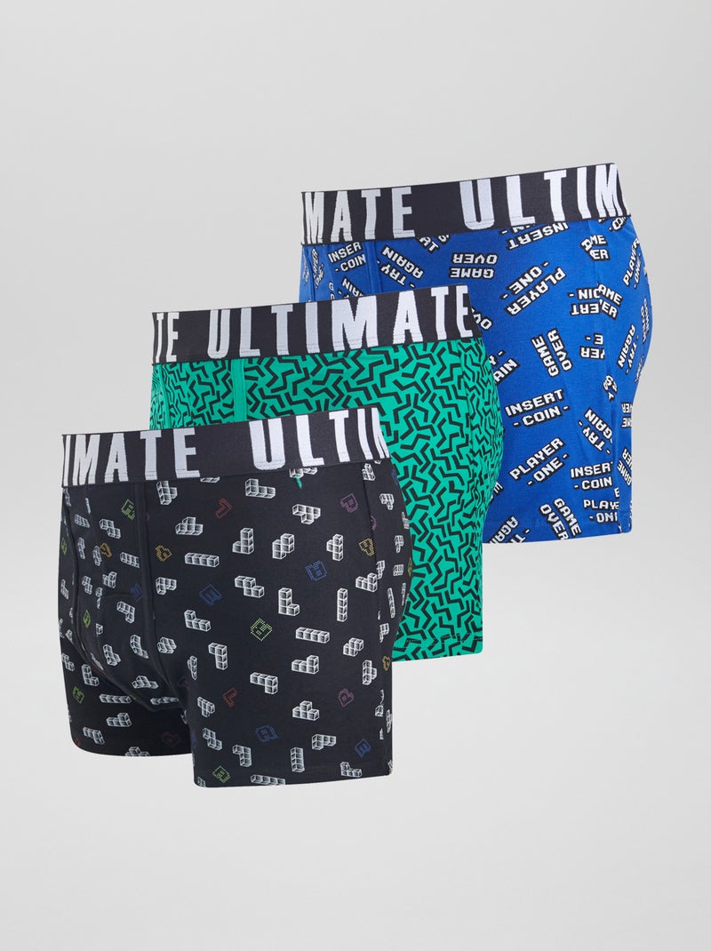Set van 3 leuke boxershorts ZWART - Kiabi