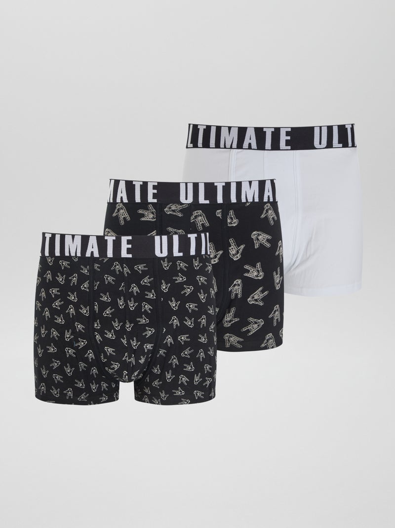 Set van 3 leuke boxershorts ZWART - Kiabi