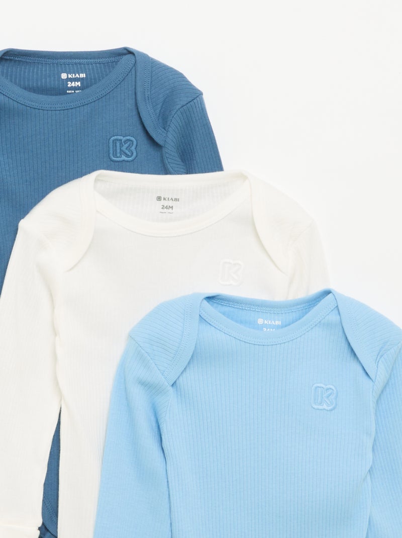 Set van 3 meegroei-bodies - Kiabi Blauw - Kiabi