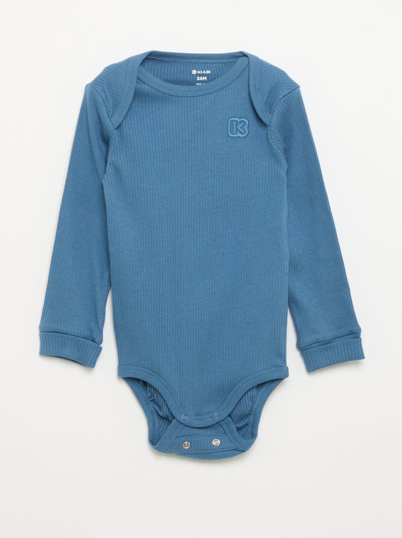 Set van 3 meegroei-bodies - Kiabi Blauw - Kiabi