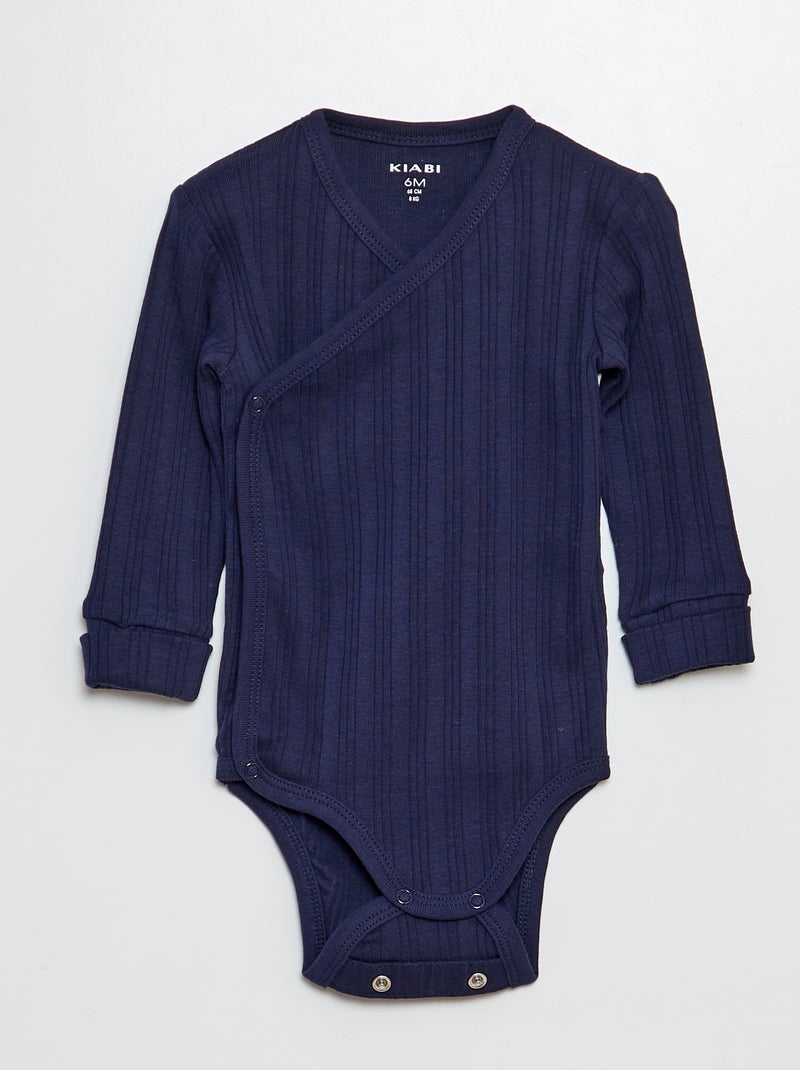 Set van 3 meegroei bodies BLAUW - Kiabi