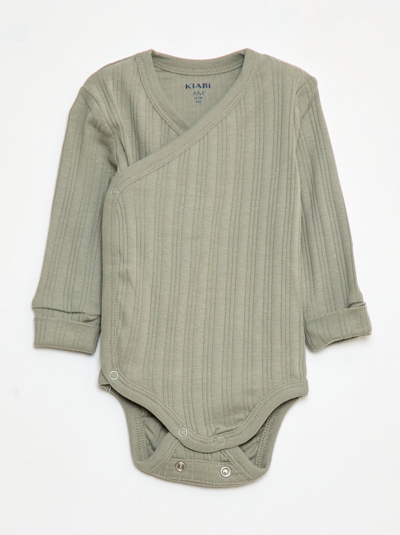 Set van 3 meegroei bodies Groen - Kiabi