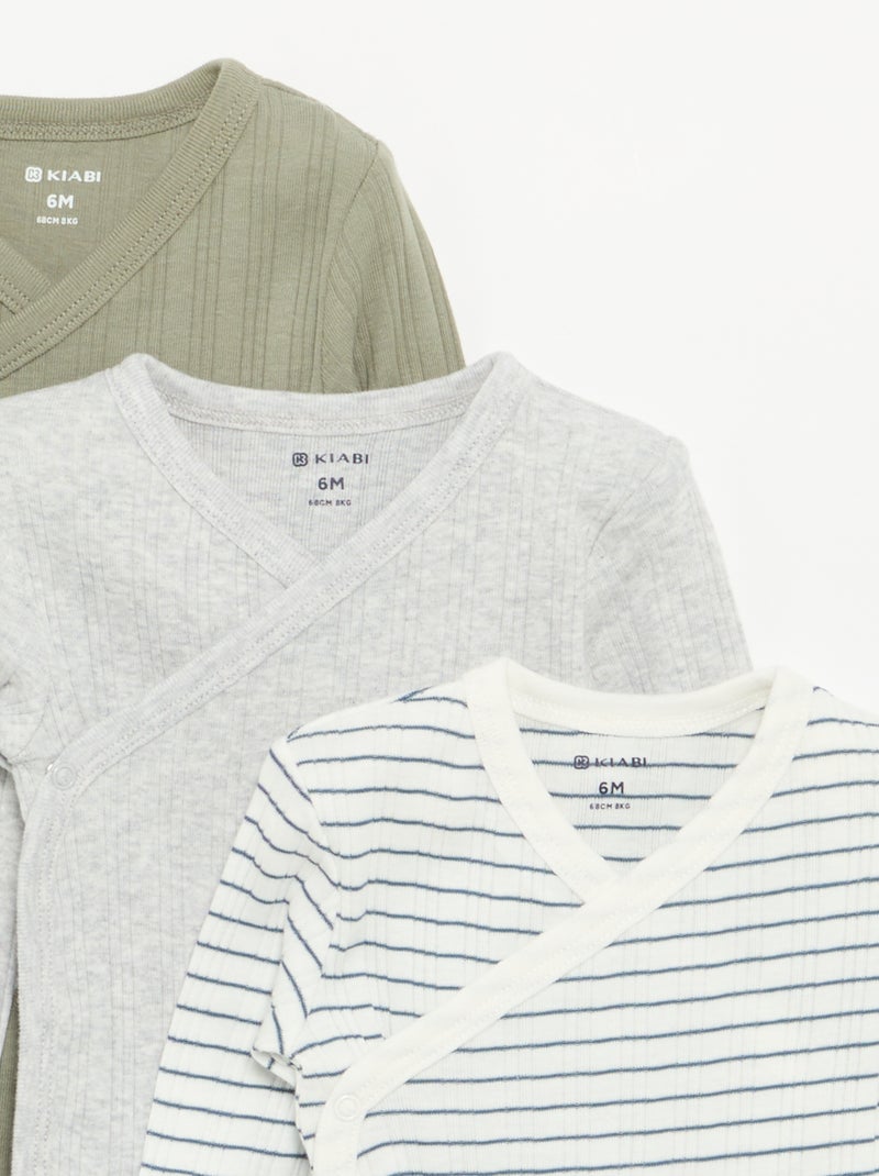 Set van 3 meegroei bodies Groen - Kiabi