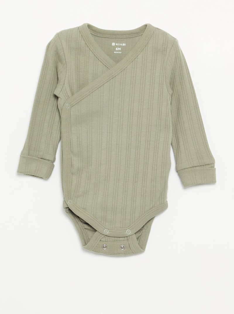 Set van 3 meegroei bodies Groen - Kiabi