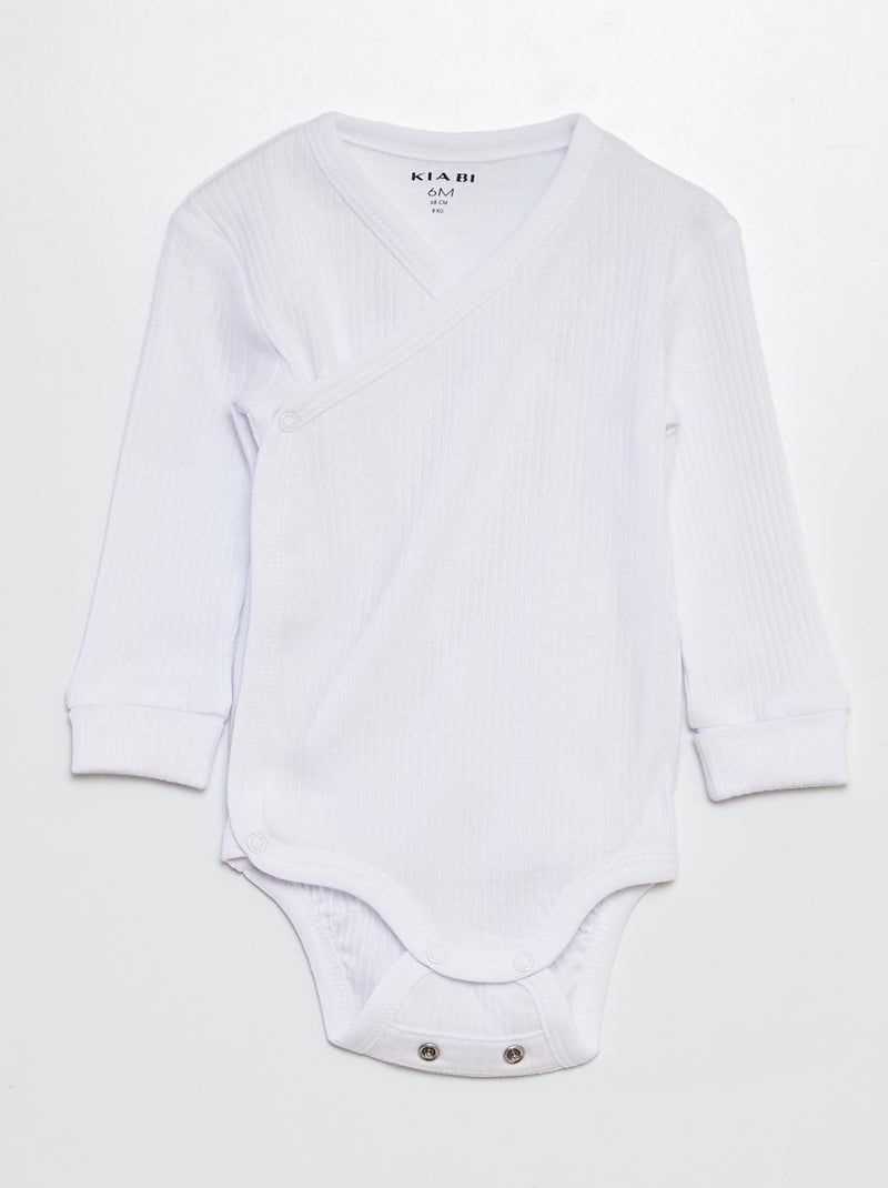 Set van 3 meegroei bodies WIT - Kiabi