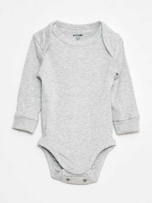 Set van 3 meegroeiende rompers met US-hals en lange mouwen - Kiabi