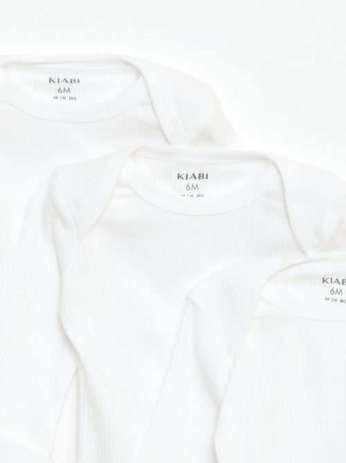 Set van 3 meegroeiende rompers met US-hals en lange mouwen - Kiabi