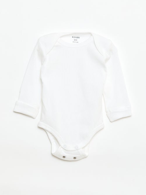 Set van 3 meegroeiende rompers met US-hals en lange mouwen - Kiabi