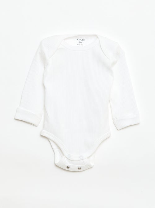 Set van 3 meegroeiende rompers met US-hals en lange mouwen - Kiabi
