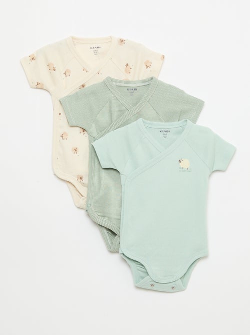 Set van 3 meegroeirompers met korte mouwen - Kiabi