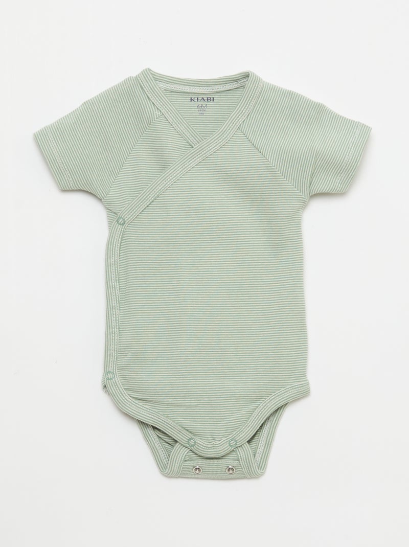 Set van 3 meegroeirompers met korte mouwen Blauw - Kiabi