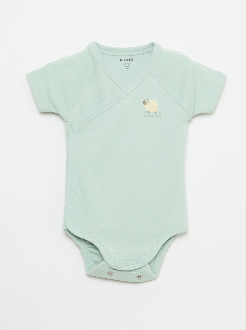 Set van 3 meegroeirompers met korte mouwen Blauw - Kiabi