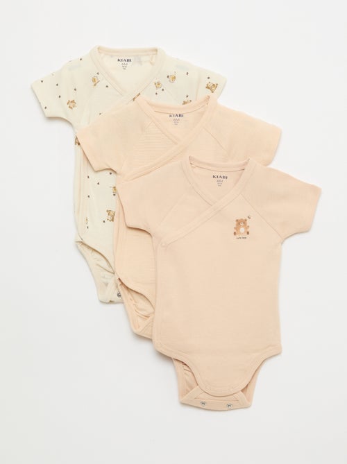 Set van 3 meegroeirompers met korte mouwen - Kiabi