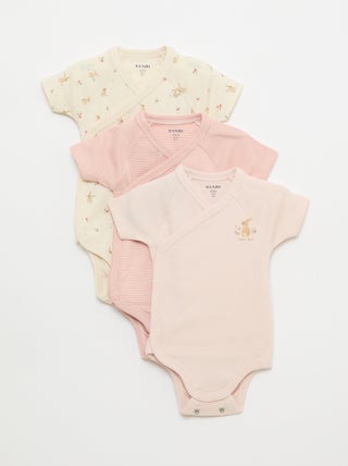 Set van 3 meegroeirompers met korte mouwen