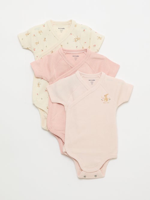 Set van 3 meegroeirompers met korte mouwen - Kiabi