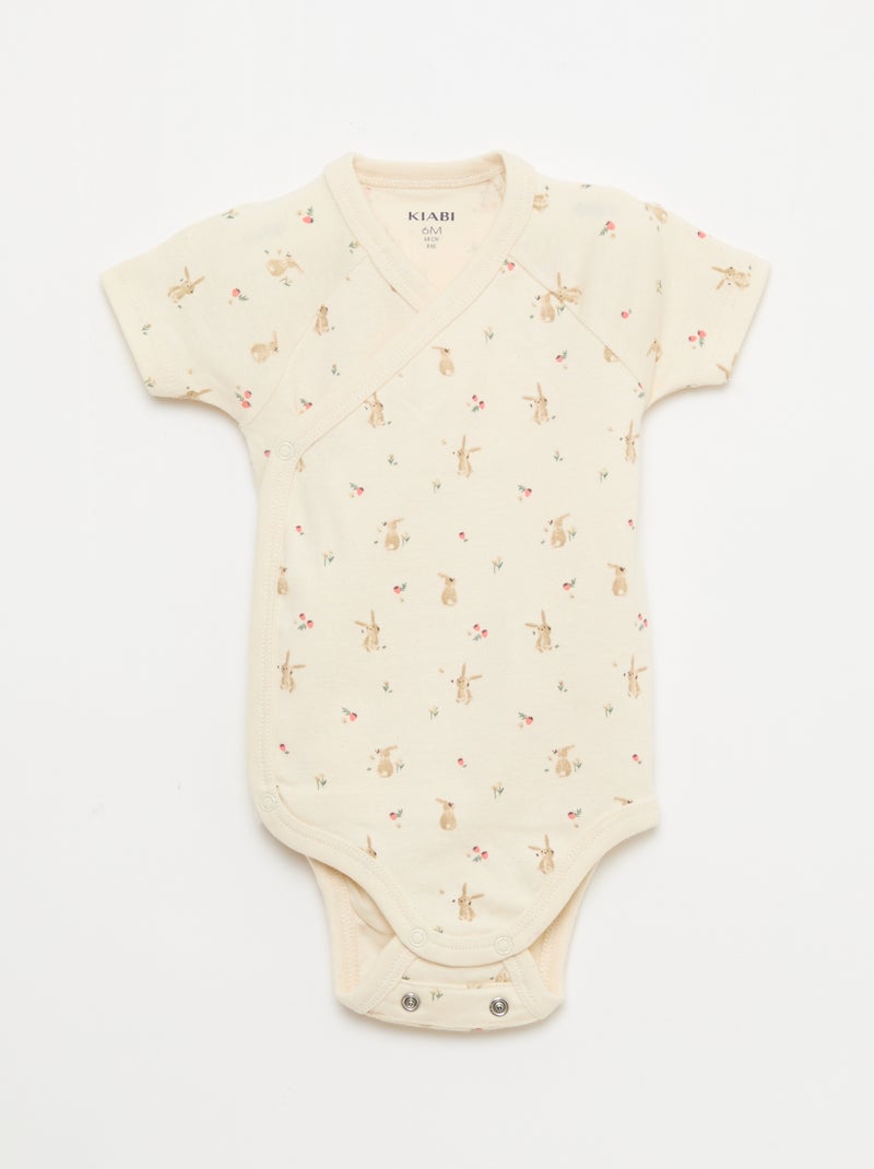 Set van 3 meegroeirompers met korte mouwen Rose - Kiabi