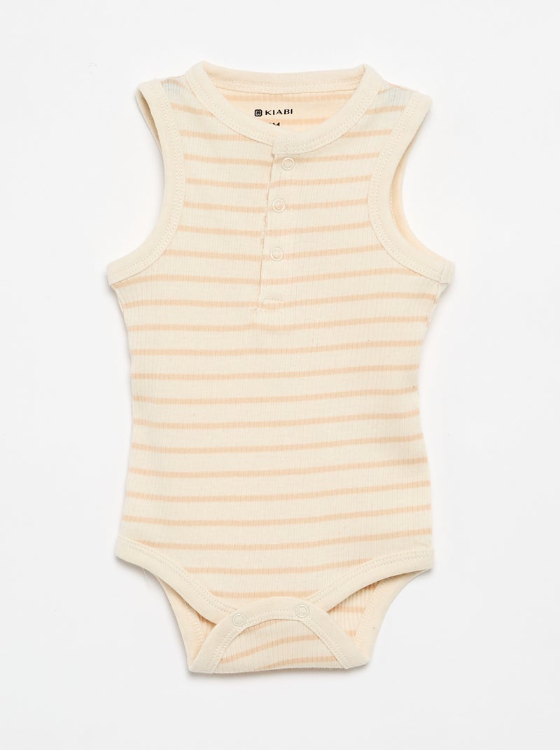 Set van 3 mouwloze bodies Biege - Kiabi