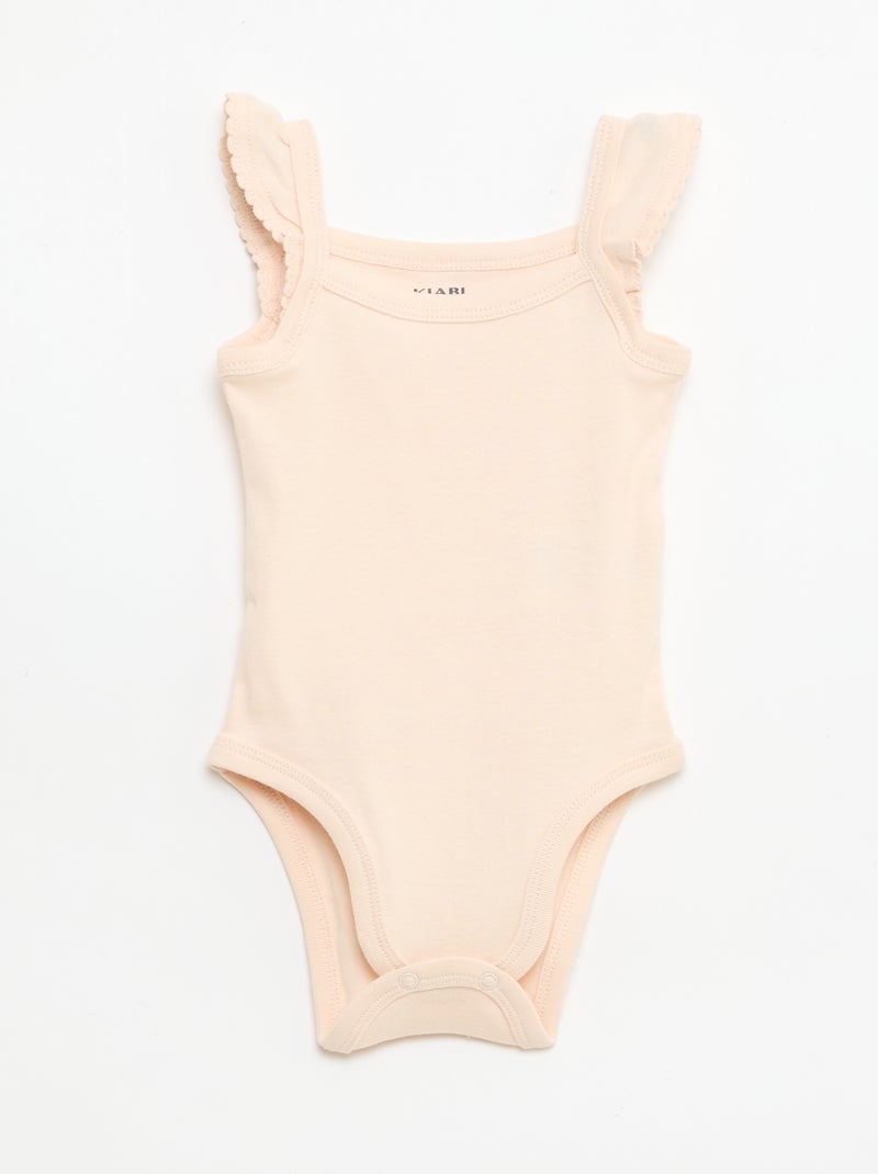 Set van 3 mouwloze bodies Oranje - Kiabi
