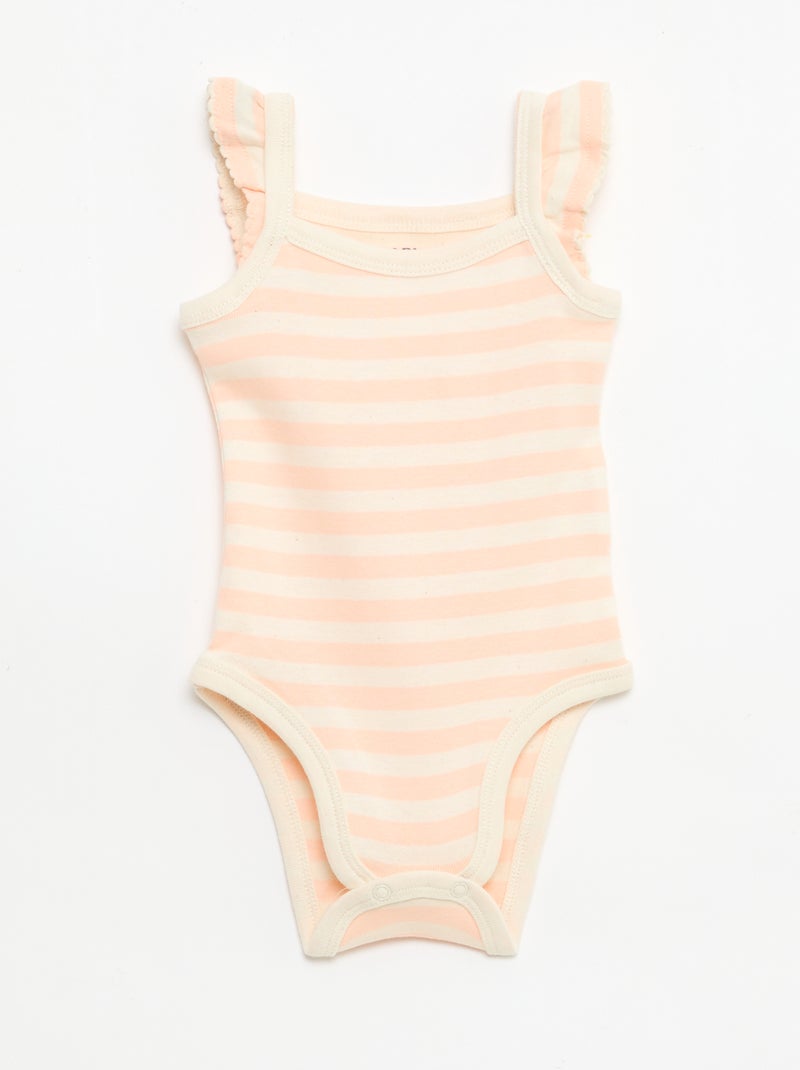 Set van 3 mouwloze bodies Oranje - Kiabi