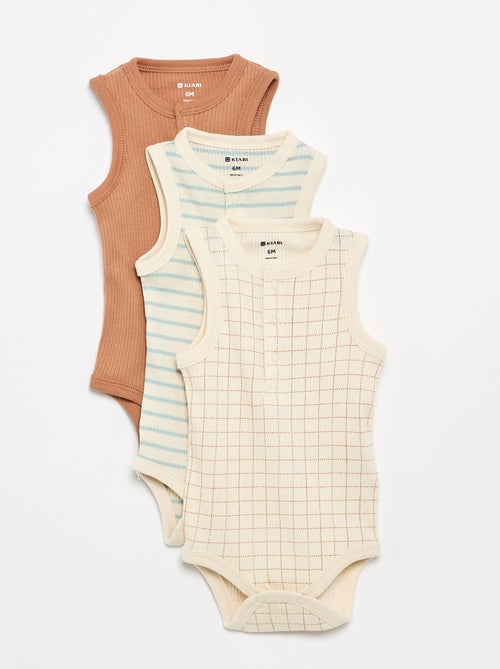 Set van 3 mouwloze bodies - Kiabi
