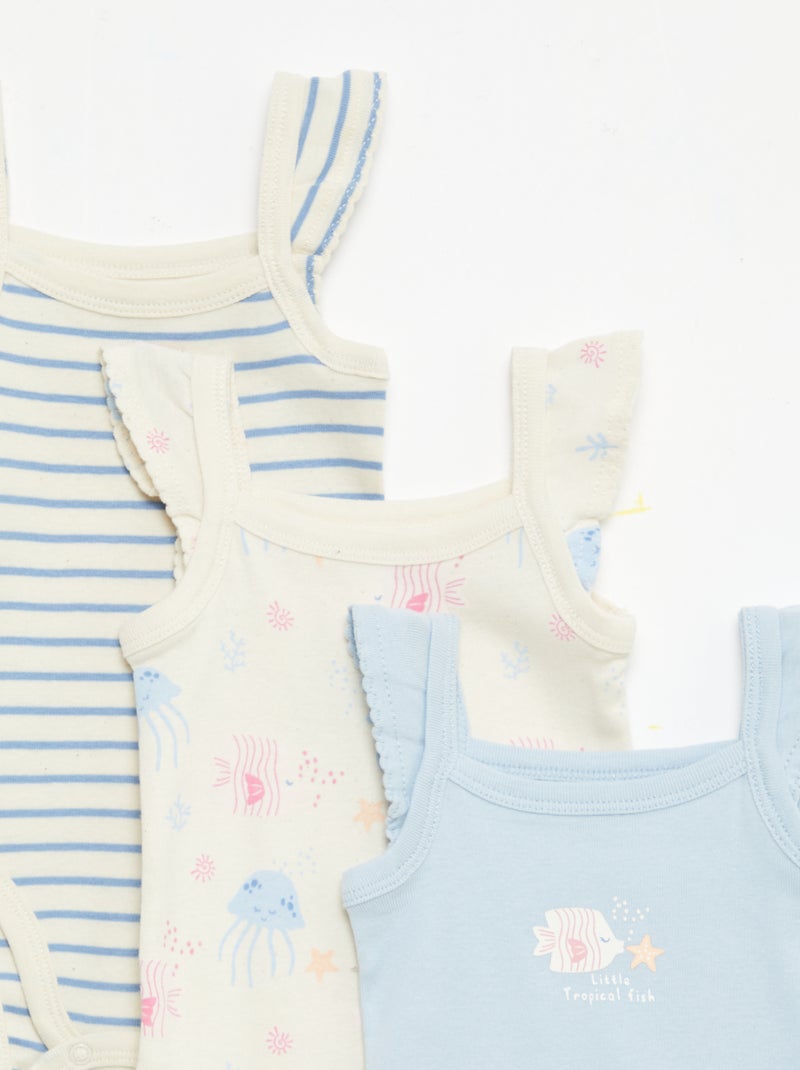 Set van 3 mouwloze rompers Biege - Kiabi