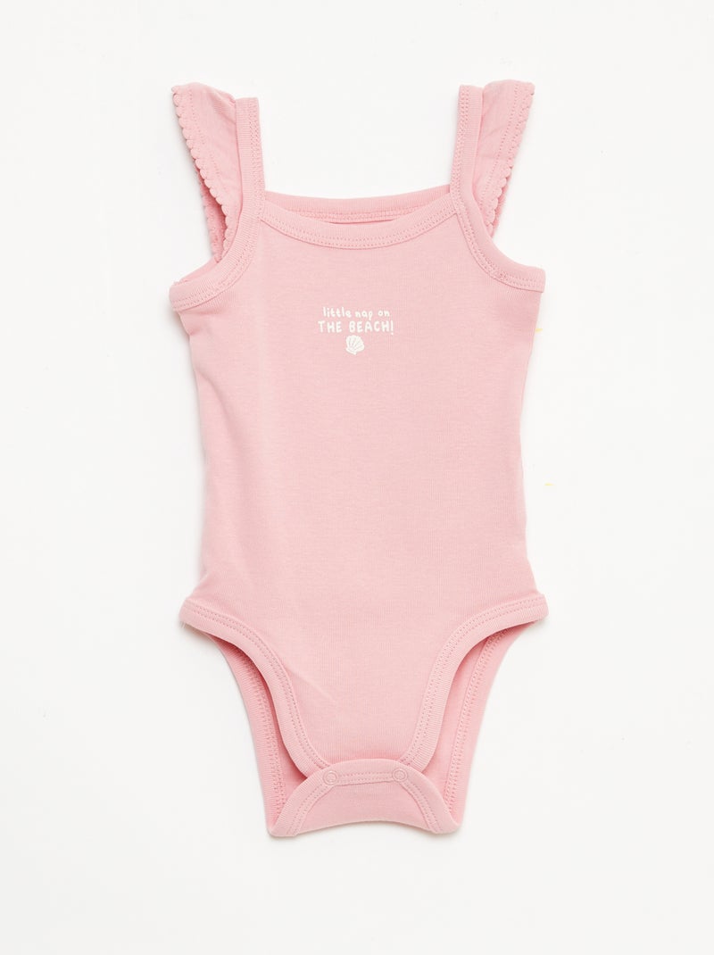 Set van 3 mouwloze rompertjes Rose - Kiabi