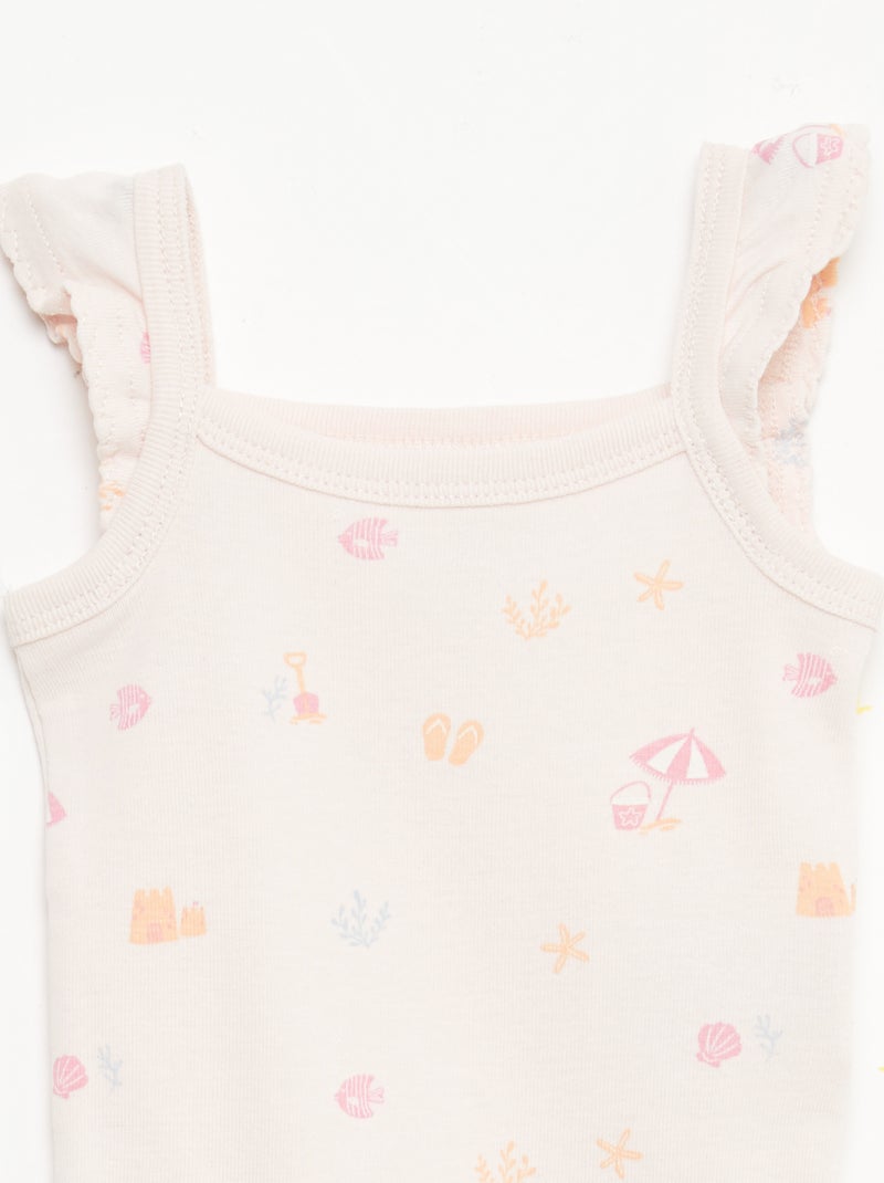 Set van 3 mouwloze rompertjes Rose - Kiabi
