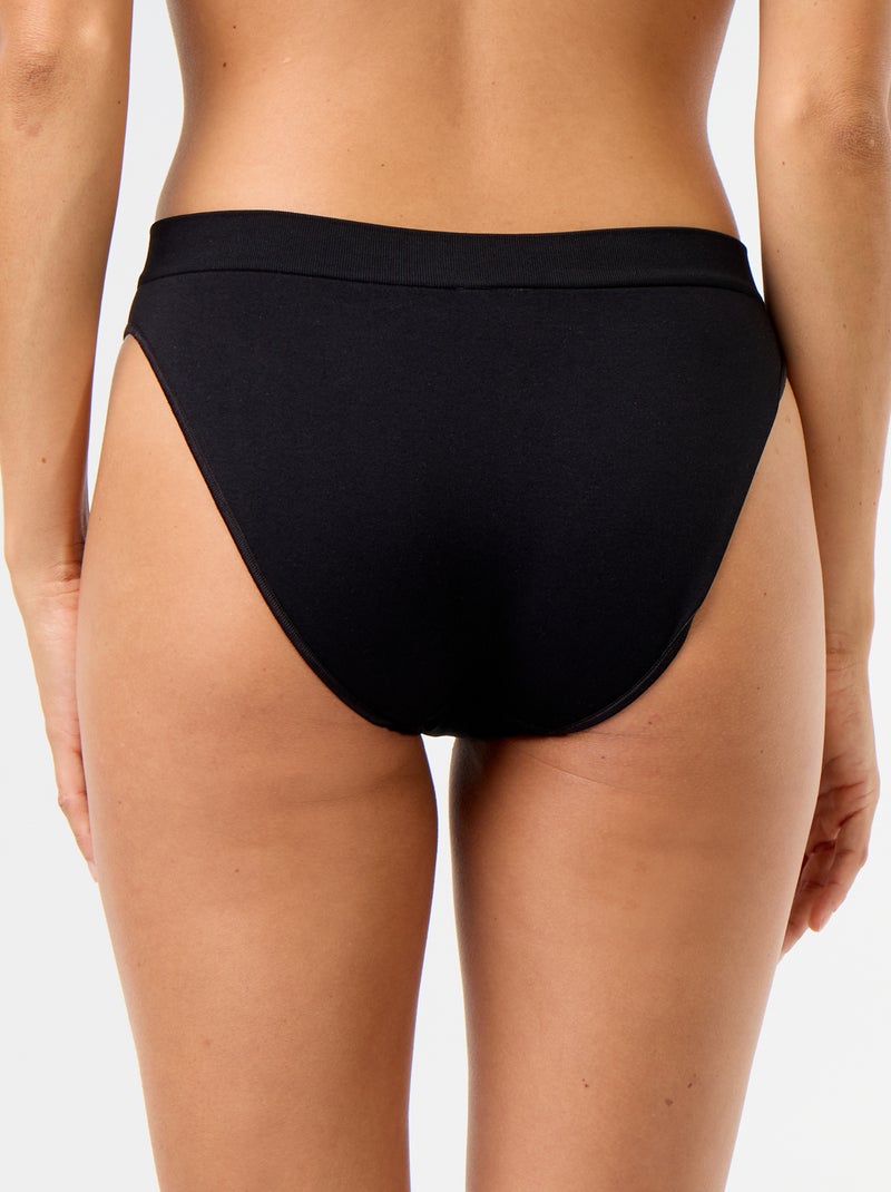 Set van 3 naadloze slips Zwart - Kiabi