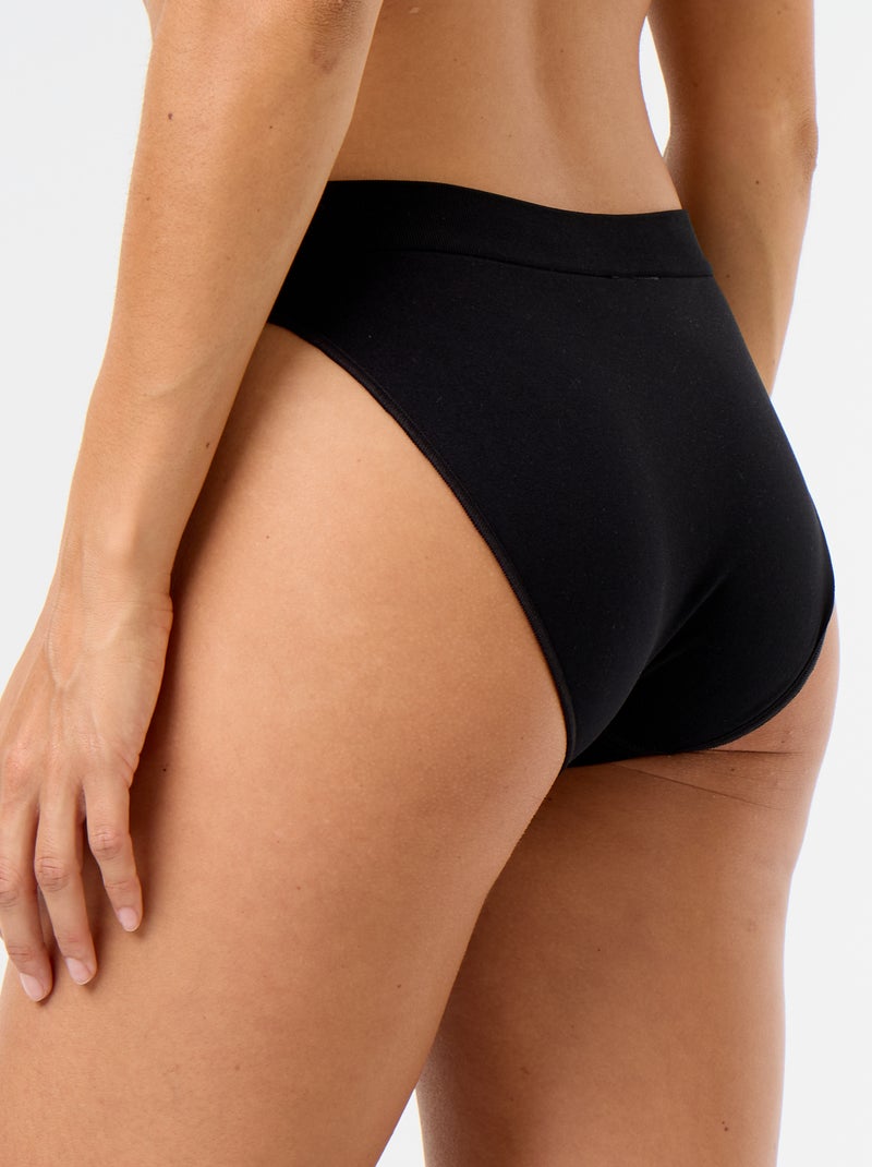 Set van 3 naadloze slips Zwart - Kiabi