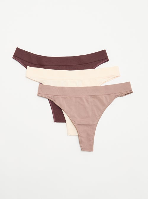 Set van 3 naadloze tanga's - Kiabi