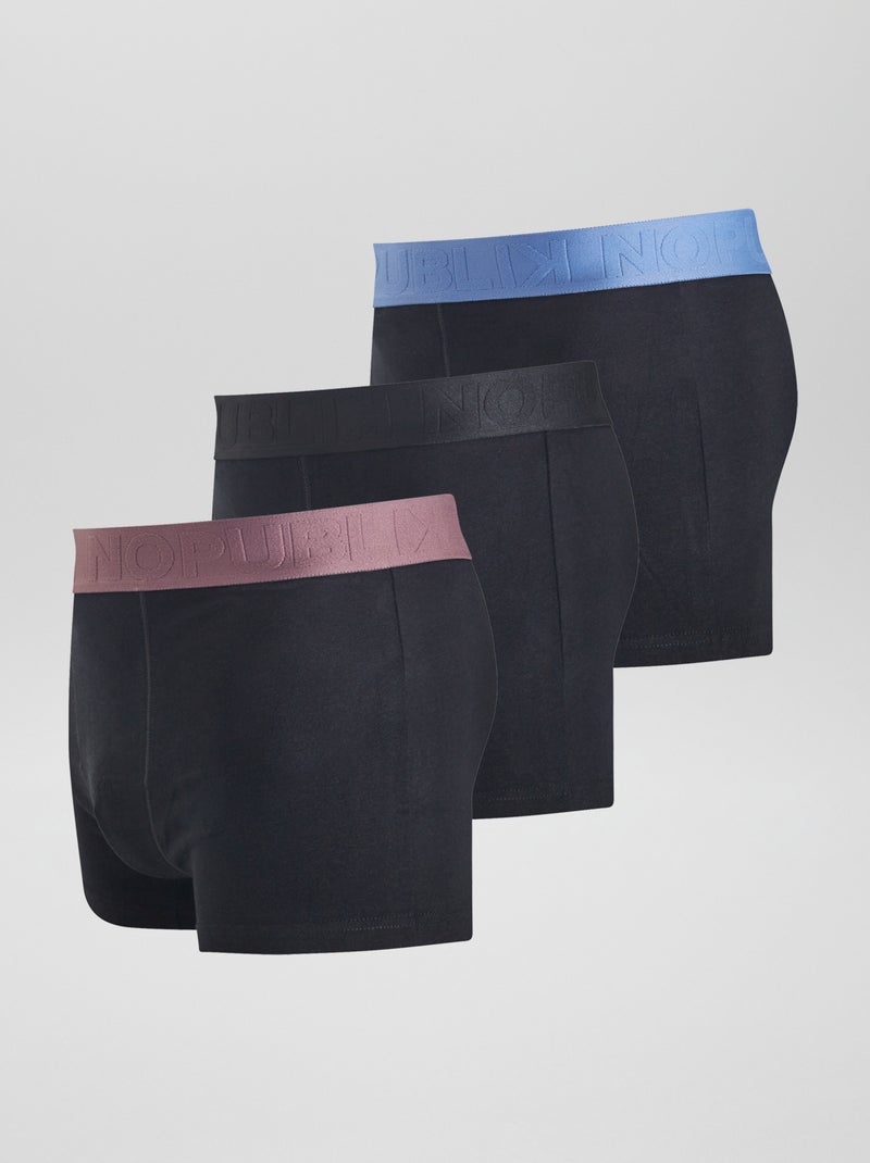 Set van 3 'No Publik'-boxershorts ZWART - Kiabi