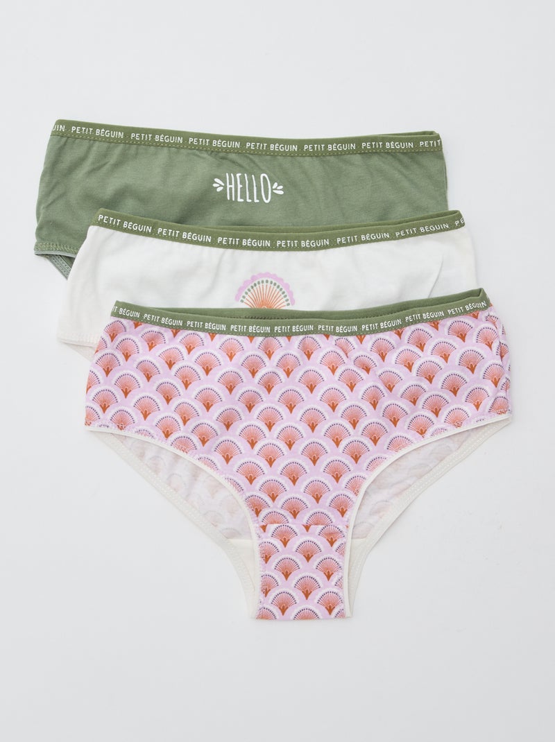 Set van 3 onderbroekjes met print 'Petit Béguin' Biege - Kiabi