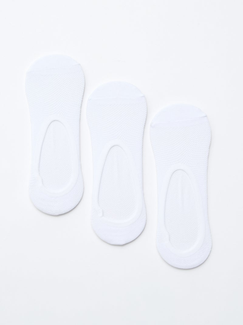 Set van 3 onzichtbare voetbeschermende ballerina's Wit - Kiabi