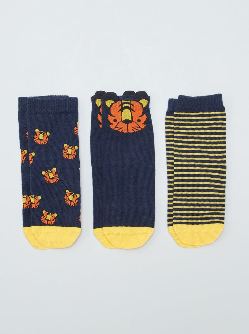 Set van 3 paar antislipsokken BLAUW - Kiabi