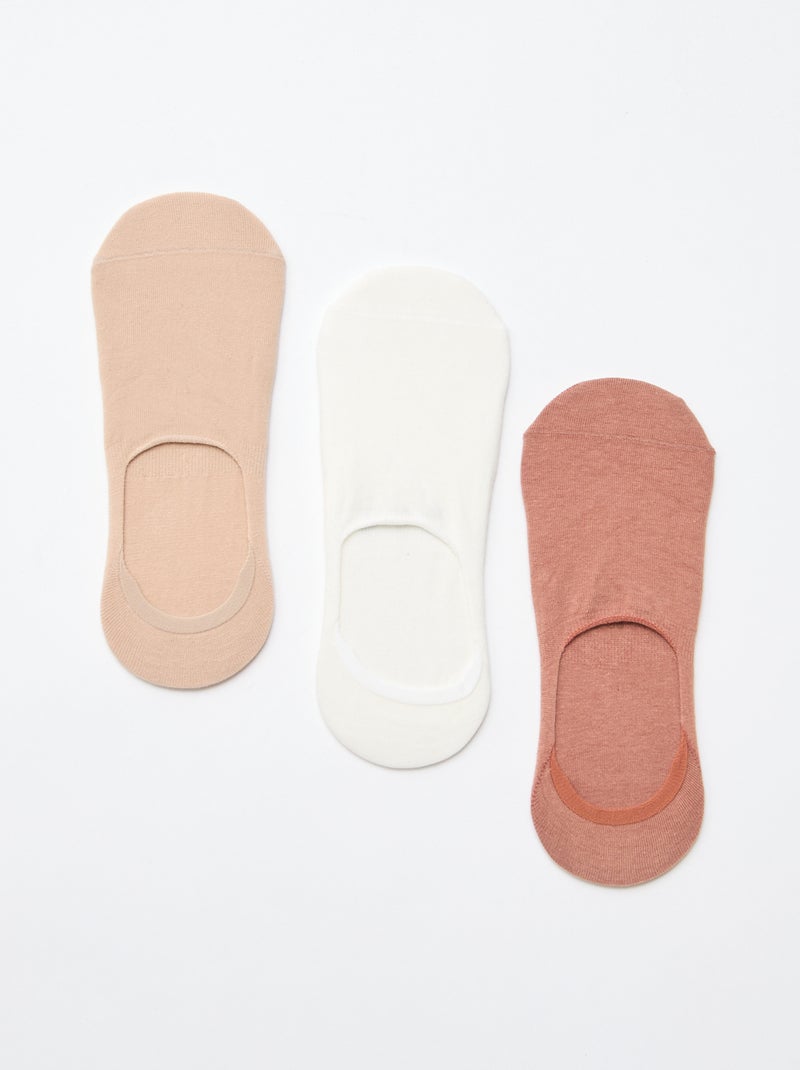 Set van 3 paar effen katoenen sokken Wit - Kiabi