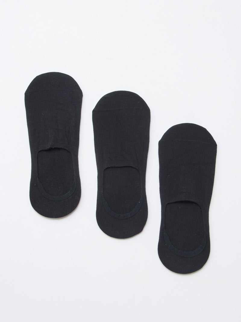Set van 3 paar effen katoenen sokken Zwart - Kiabi