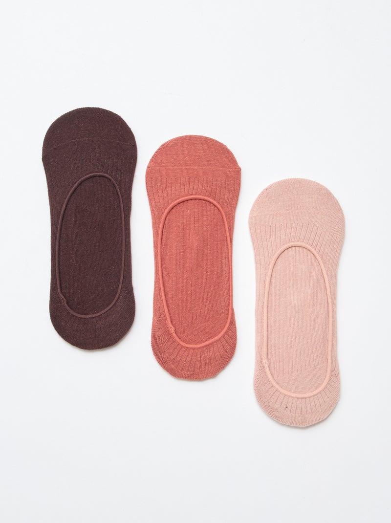 Set van 3 paar effen sneaker sokken Grijs - Kiabi