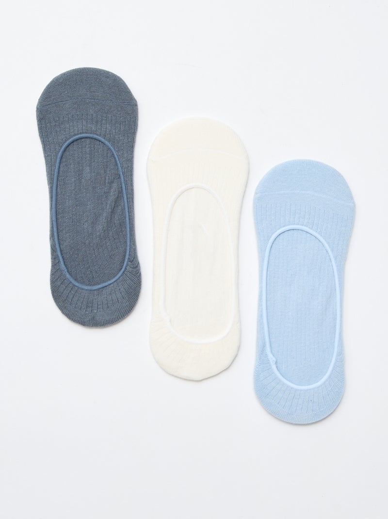 Set van 3 paar effen sneaker sokken Wit - Kiabi