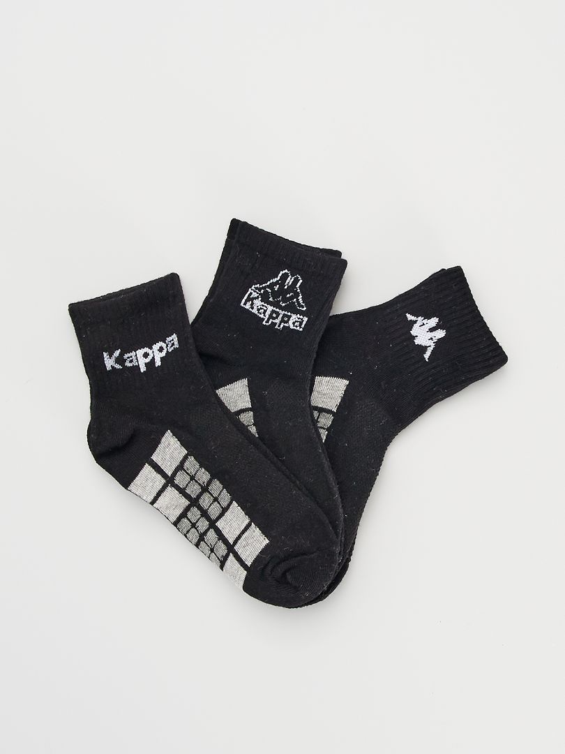 Set van 3 paar enkelsokken 'Kappa' zwart - Kiabi