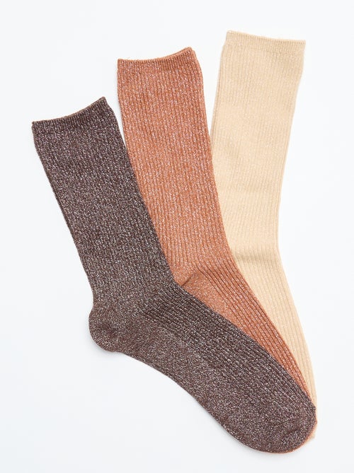 Set van 3 paar glitterende enkelsokken - Kiabi Set van 3 paar glitterende enkelsokken - Kiabi