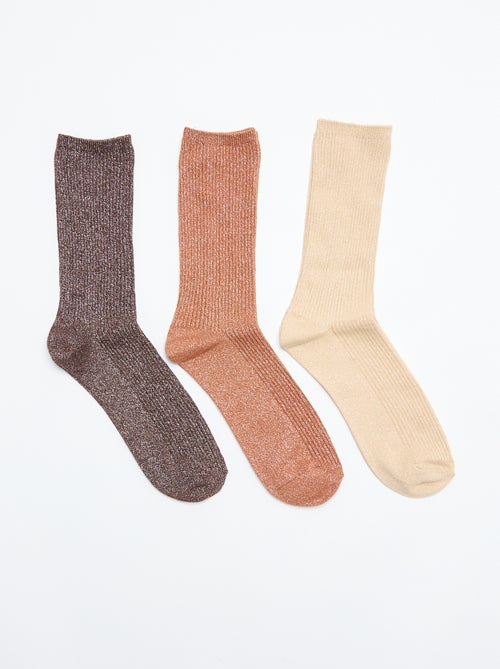 Set van 3 paar glitterende enkelsokken - Kiabi Set van 3 paar glitterende enkelsokken - Kiabi