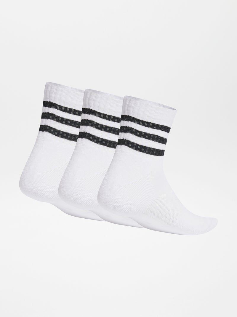 Set van 3 paar halfhoge sokken 'adidas' WIT - Kiabi