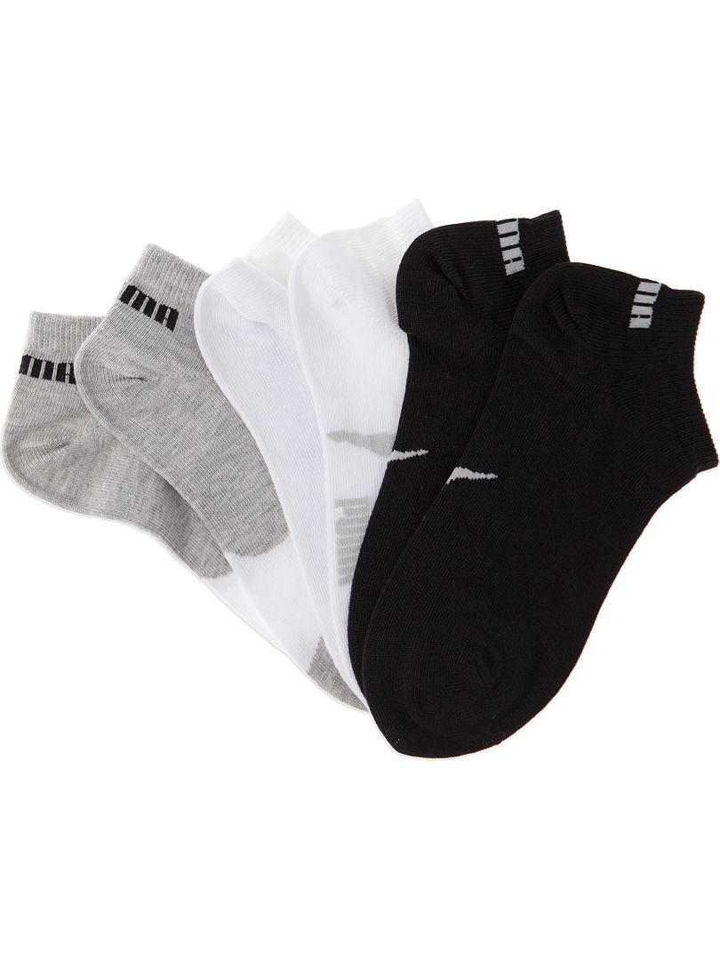 Set van 3 paar korte Puma sokken wit / grijs / zwart - Kiabi